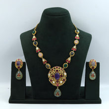 Sabyasachi Inspired Moissanite Round Neck Kundan Necklace Set 16815-87