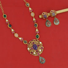Sabyasachi Inspired Moissanite Round Neck Kundan Necklace Set 16815-87