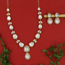 Sabyasachi Inspired Moissanite Round Neck Kundan Necklace Set 16812-87