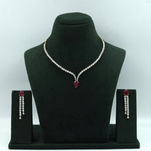 Round Neck Zircon/AD Necklace Set 16902-08