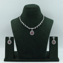 Round Neck Zircon/AD Necklace Set 16552-69