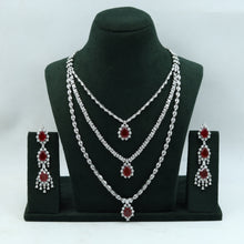 Long Neck Zircon/AD Necklace Set 15342-69