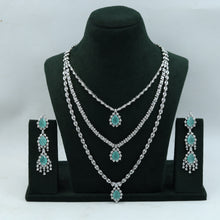 Long Neck Zircon/AD Necklace Set 15342-69
