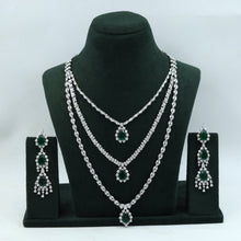 Long Neck Zircon/AD Necklace Set 15342-69