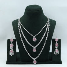 Long Neck Zircon/AD Necklace Set 15342-69