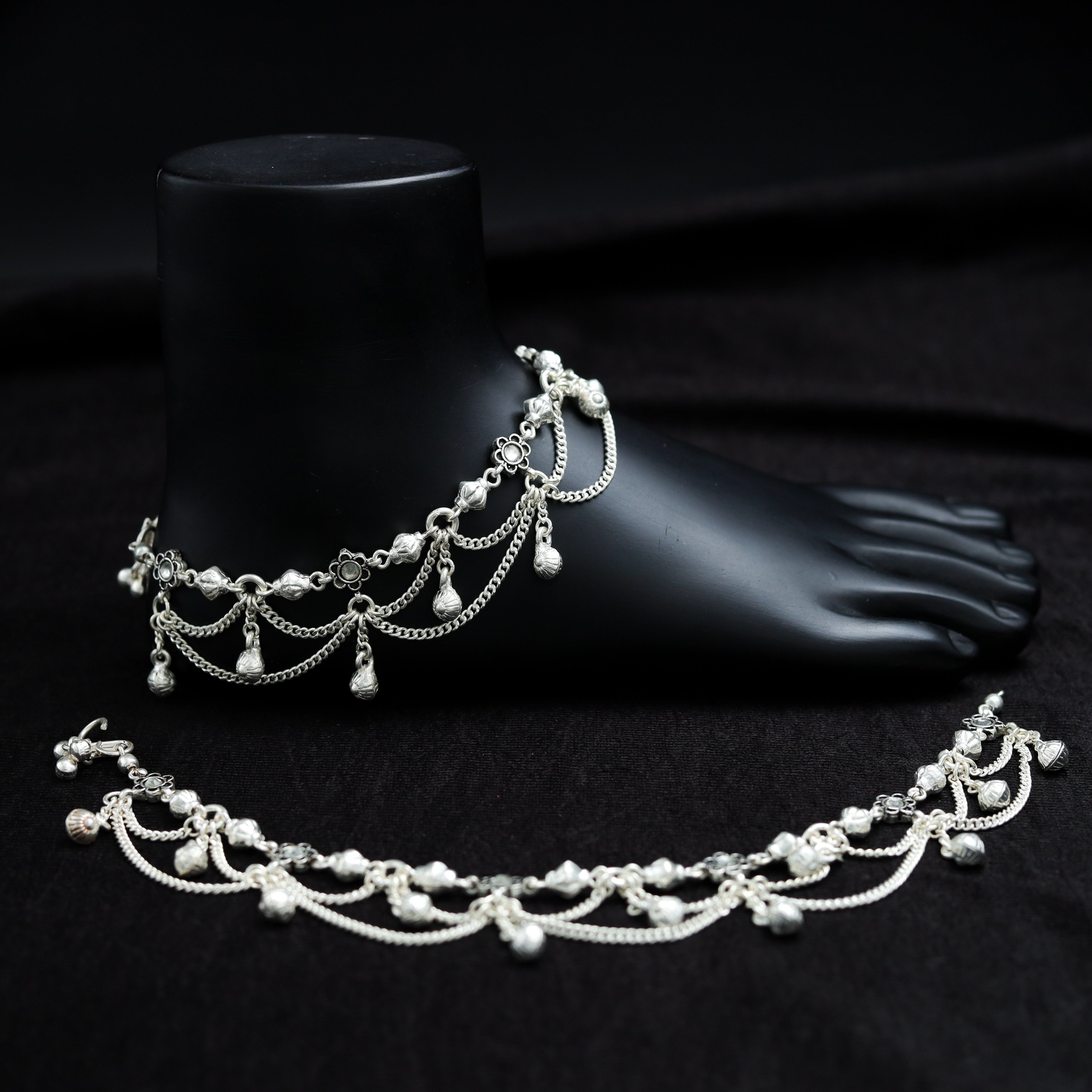 Buy Silver Payal Anklets Online Dazzles Jewellery