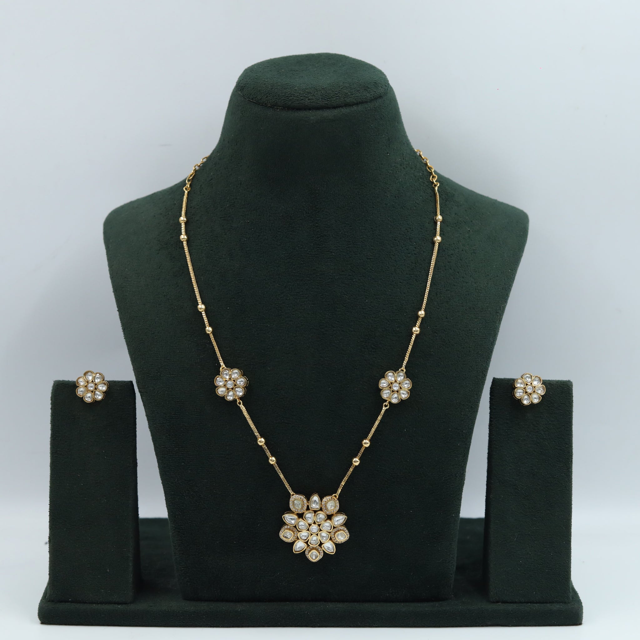 Sabyasachi Inspired Moissanite Light Kundan Pendant Set 16803-87