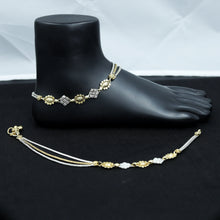 Two Tone Pure Silver Anklet 17176-4324