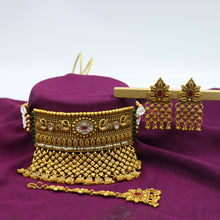 Designer Ruby Green Antique Finish Choker Set 16739-3887