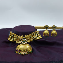 Ruby Green Gold Look Choker Set 4525-8590