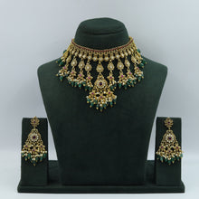Choker Antique Gold Plated Necklace Set 16705-28