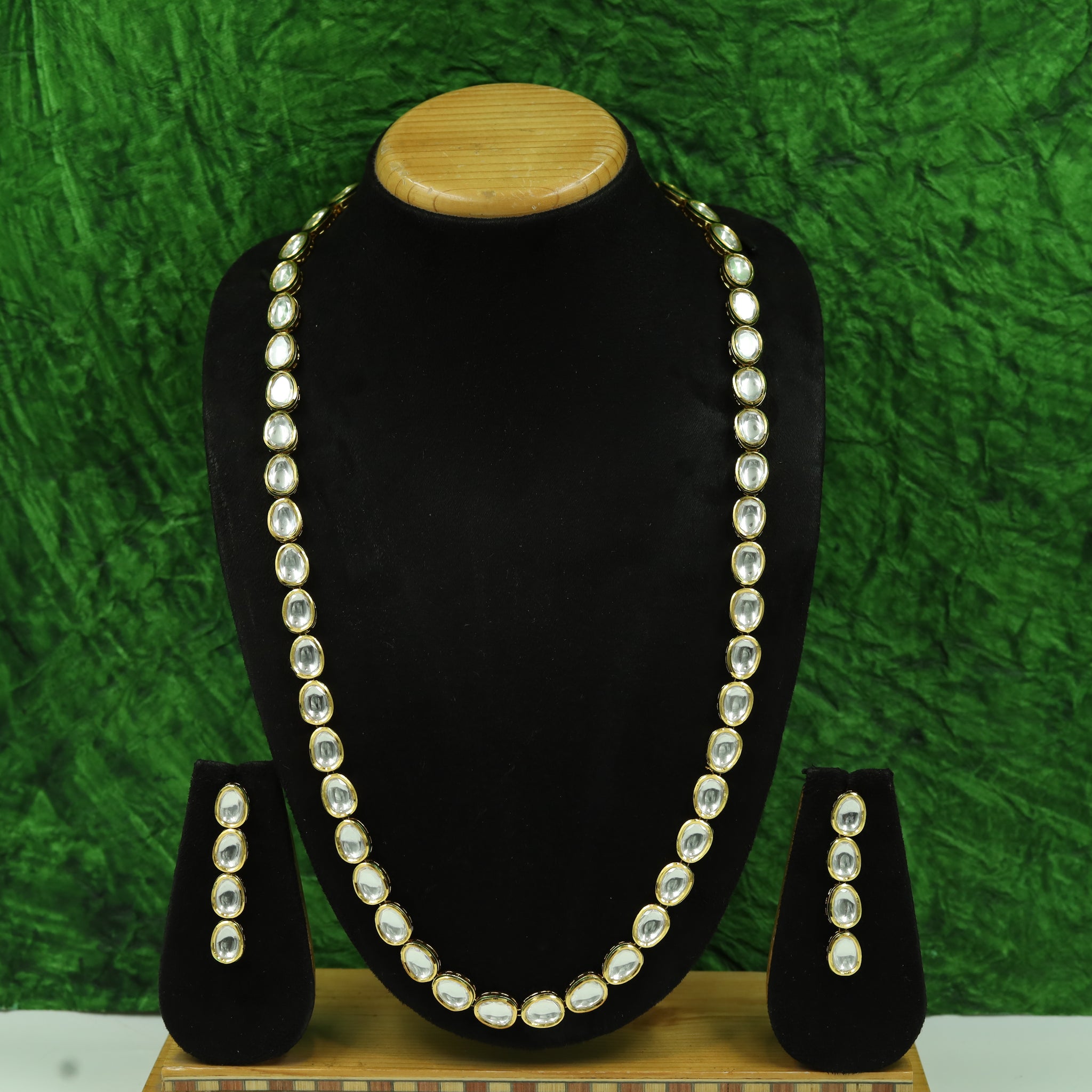 Long Neck Kundan Necklace Set 12186-28