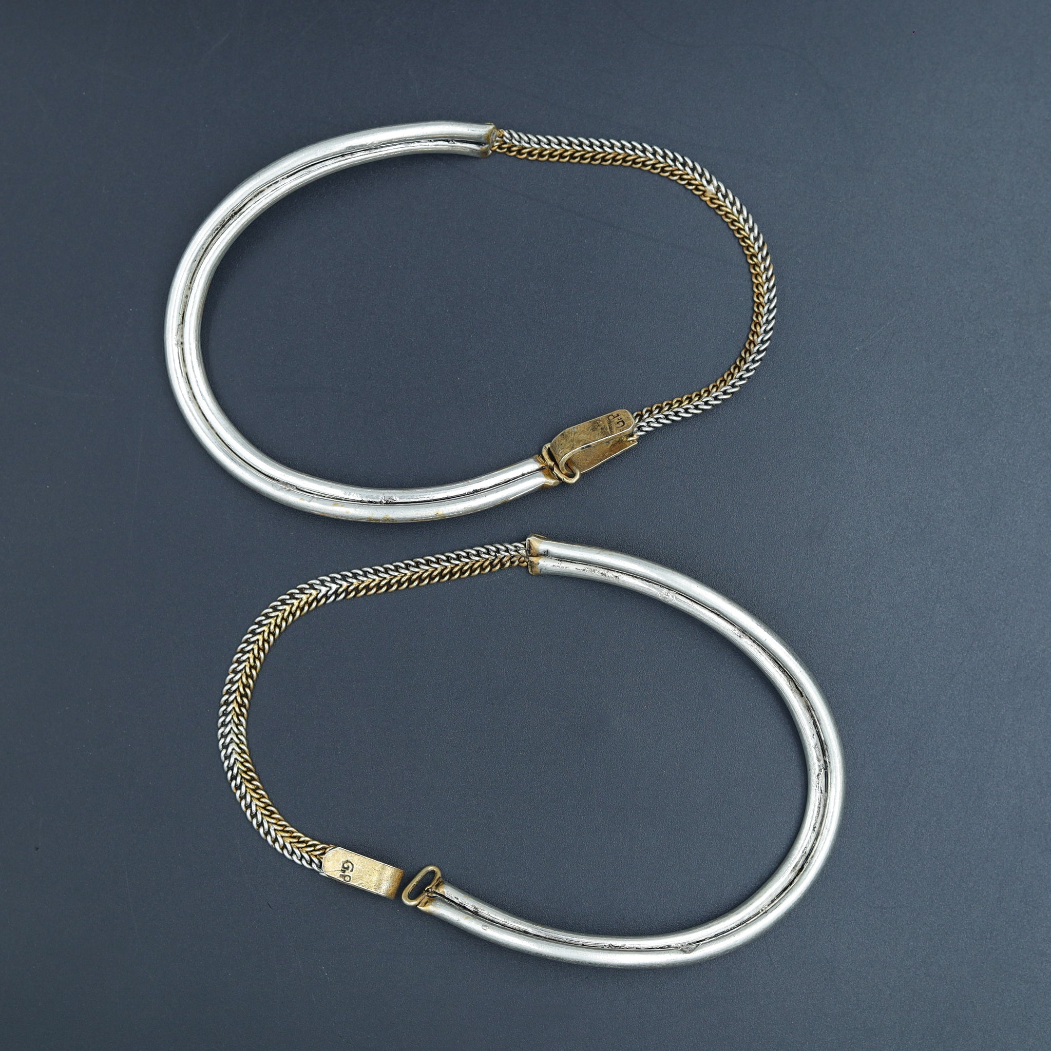 Two Tone Pure Silver Anklet 6071-1137