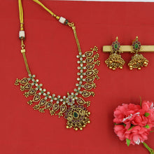 Round Neck Antique Gold Plated Necklace Set 16710-28