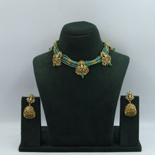 Round Neck Antique Gold Plated Necklace Set 16614-06