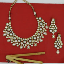 Heavy Ruby Kundan Necklace Set with Danglers