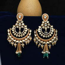 Green Kundan Meenakari Chandbali 10117-5565