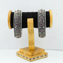 Silver Oxidized Bangles/Kada 7591-82