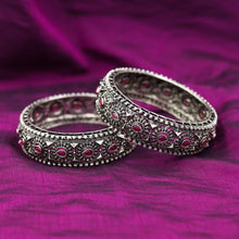 Silver Oxidized Bangles/Kada 7591-82