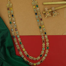 Long Neck Gold Look Layered Necklace Set 13547-28
