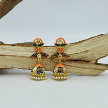 Designer Jhumki With Multicolor Meenakari And Pearl Latkan 11978-8216