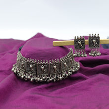 Choker Oxidized Necklace Set 7613-82