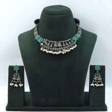 Round Neck Oxidized Necklace Set 4380-R
