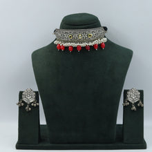 Choker Oxidized Necklace Set 4360-R