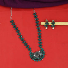 Round Neck Oxidized Necklace Set 12604-28