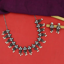 Round Neck Oxidized Necklace Set 13223-33