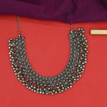 Round Neck Oxidized Necklace Set 7614-82