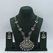 Long Neck Oxidized Necklace Set 4331-81