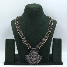 Long Neck Oxidized Necklace Set 7610-82