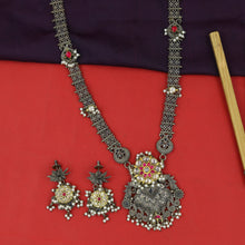 Long Neck Oxidized Necklace Set 4722-59