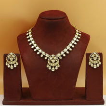 Moissanite Round Neck Kundan Necklace Set 20006-87