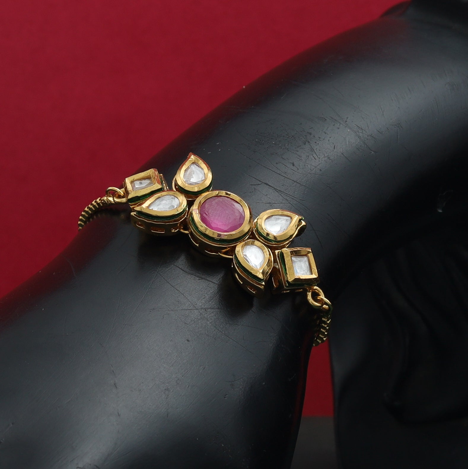 Shield Kundan Bracelet | Handcrafted Jewellery – Dori