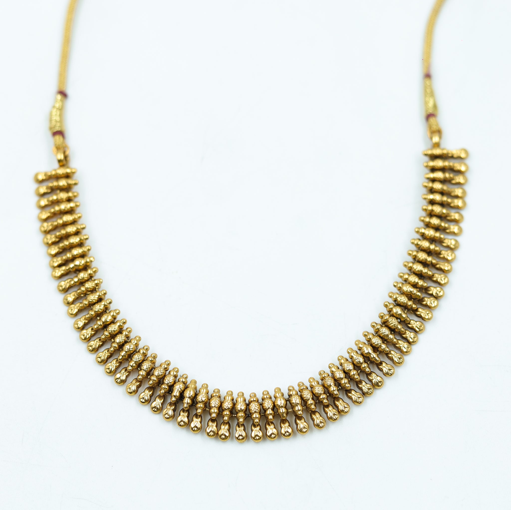 Antique Gold Plated Round Neck Necklace Set 10027-28