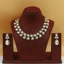 Moissanite Round Neck Kundan Necklace Set 20003-87