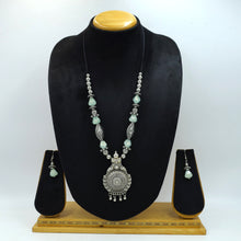 Mint Green Oxidized Pendant Set 19403-6385