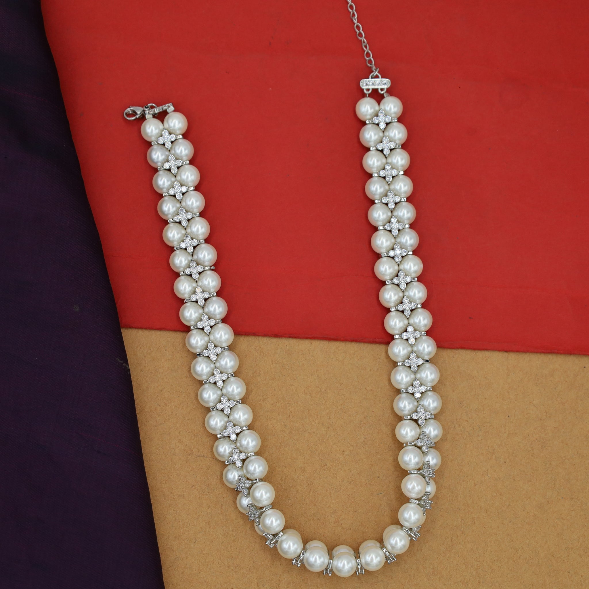 Choker Pearl Necklace Set 12756-05