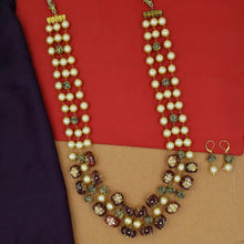 Ruby Pearl Necklace Set 8214-2055