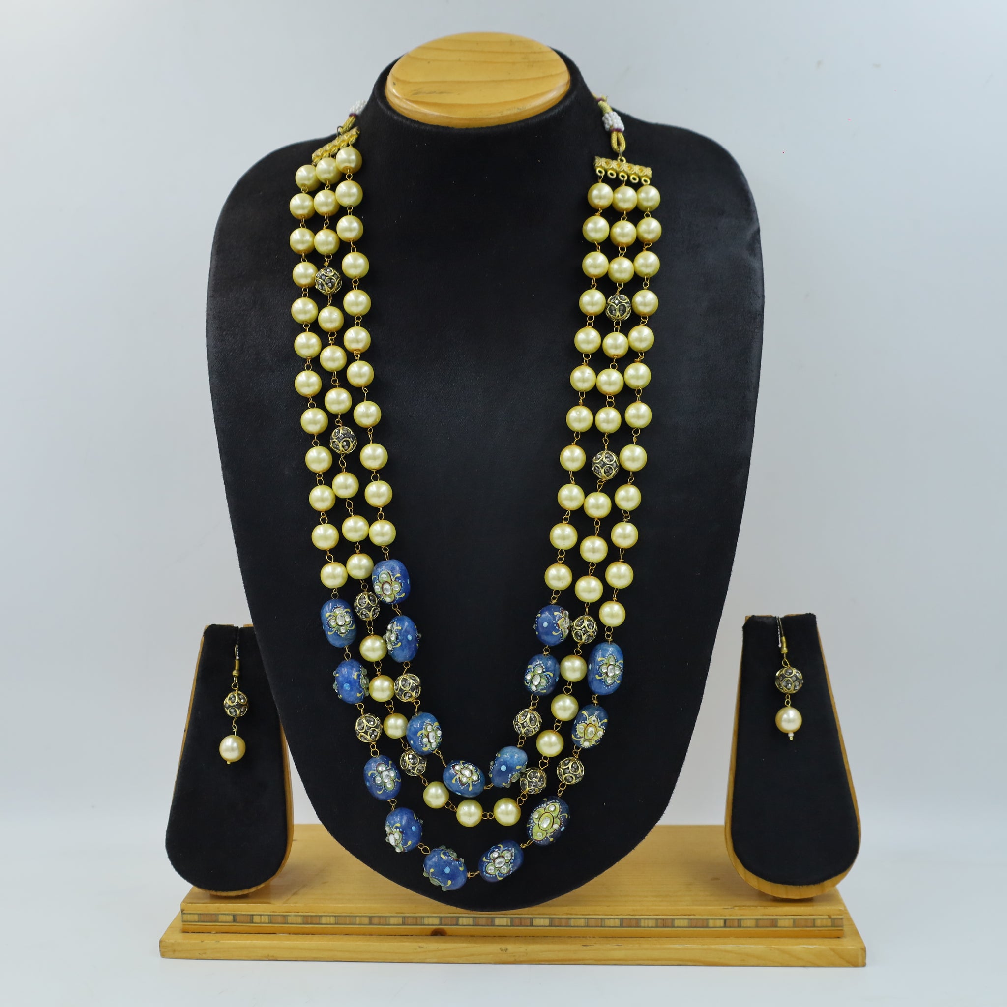 Blue Pearl Necklace Set 8214-2056