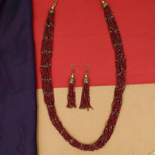 Ruby Pearl Necklace Set 8211-2050