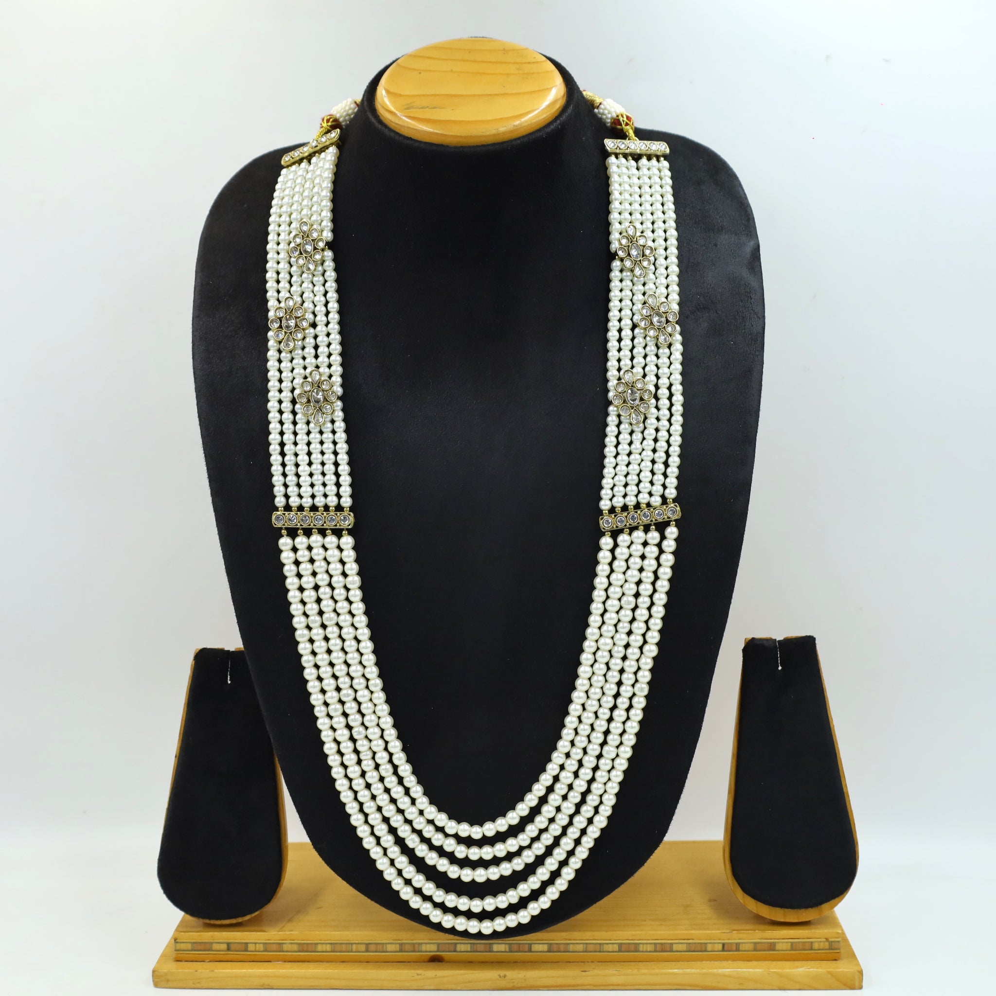 Long Neck Pearl Necklace Set 12663-28