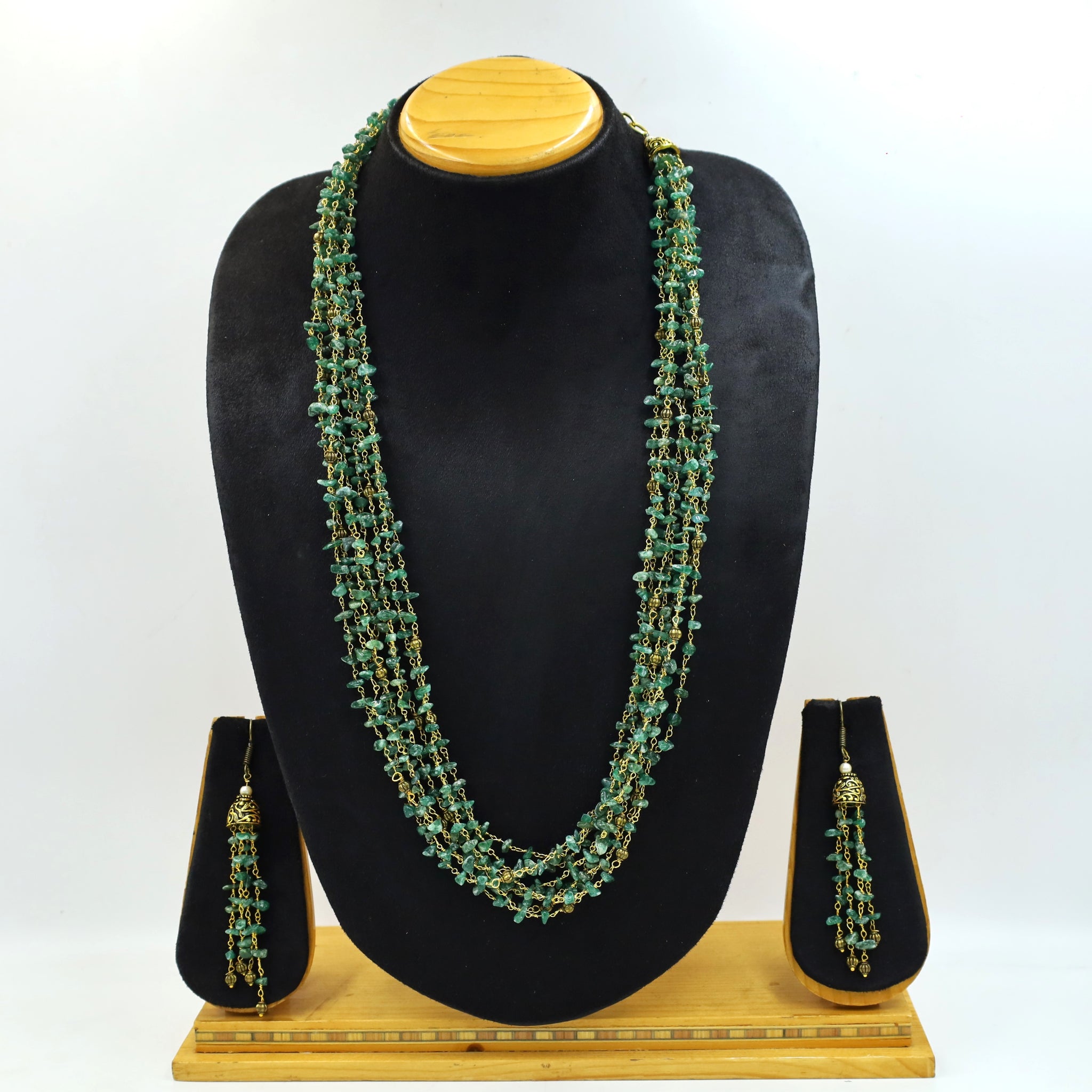 Green Pearl Necklace Set 7327-0745