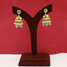 Mint Green Kundan Earring 19830-7014