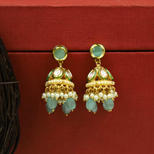 Mint Green Kundan Earring 19830-7014