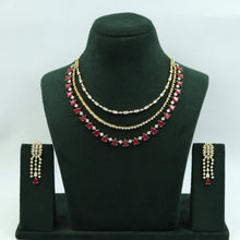 Round Neck Zircon/AD Necklace Set 15345-69