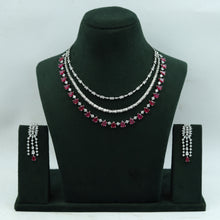 Round Neck Zircon/AD Necklace Set 15345-69