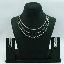 Round Neck Zircon/AD Necklace Set 15345-69